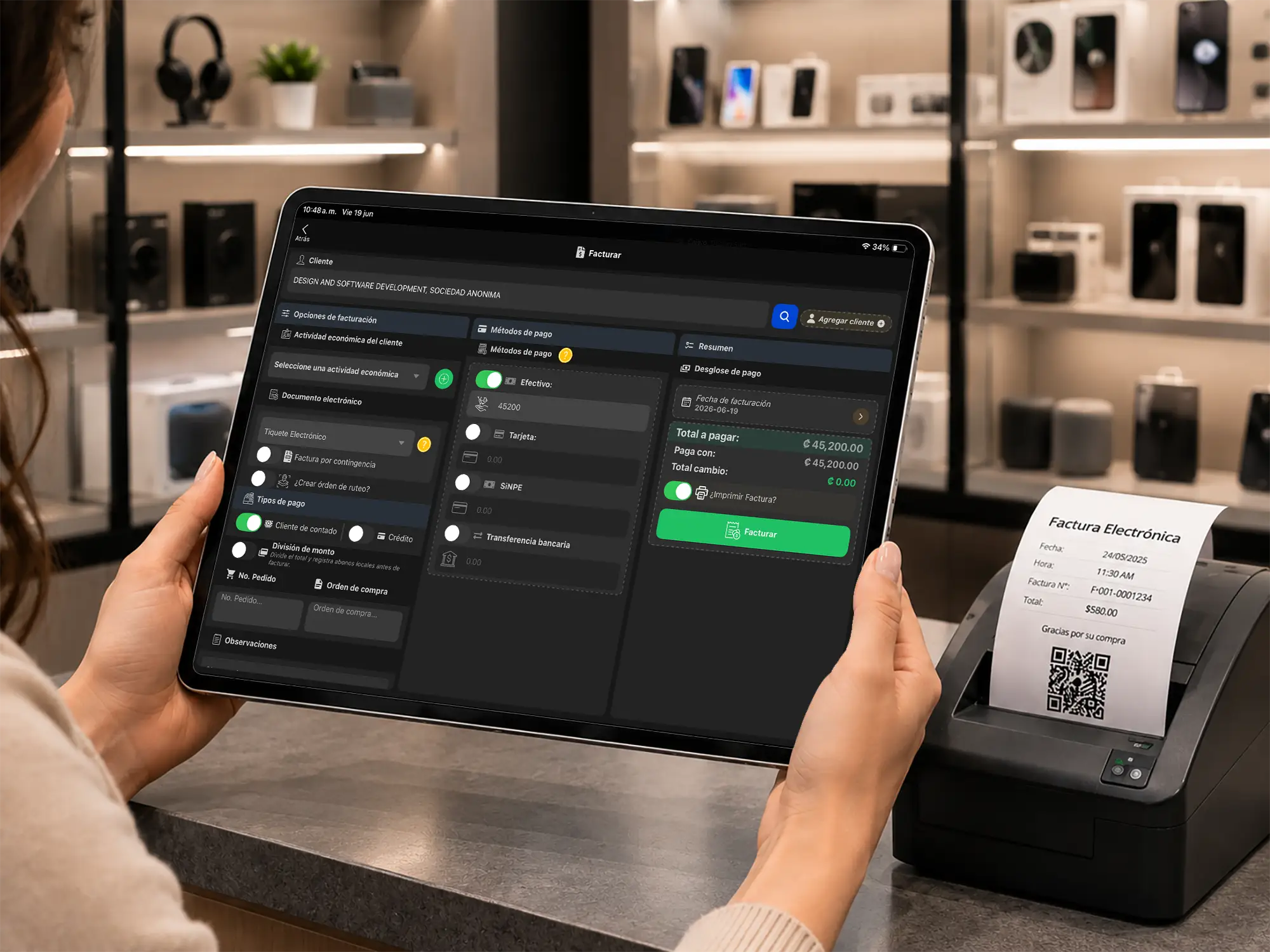 FacturarOnline en tablet para punto de venta e inventario