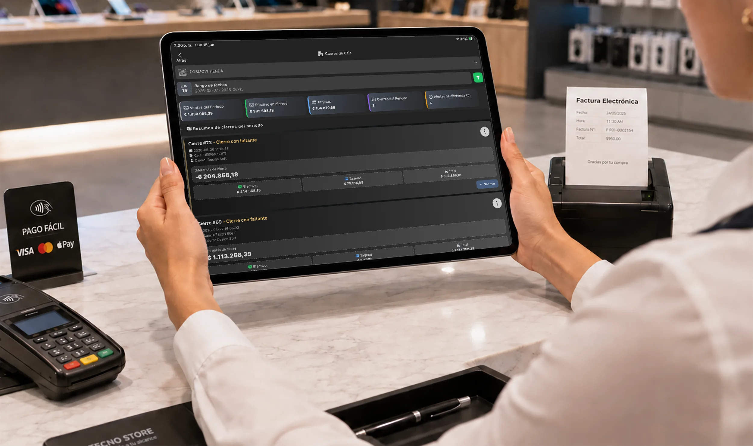 Reporte de cierre de caja en FacturarOnline